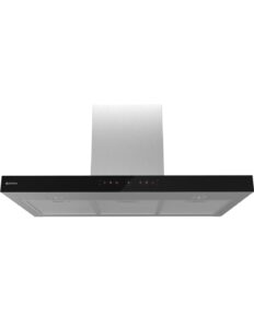 Campana de pared FreeTouch 90 cm Inox frente cristal negro