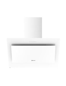 Campana de pared inclinada 90 cm Cristal Blanco